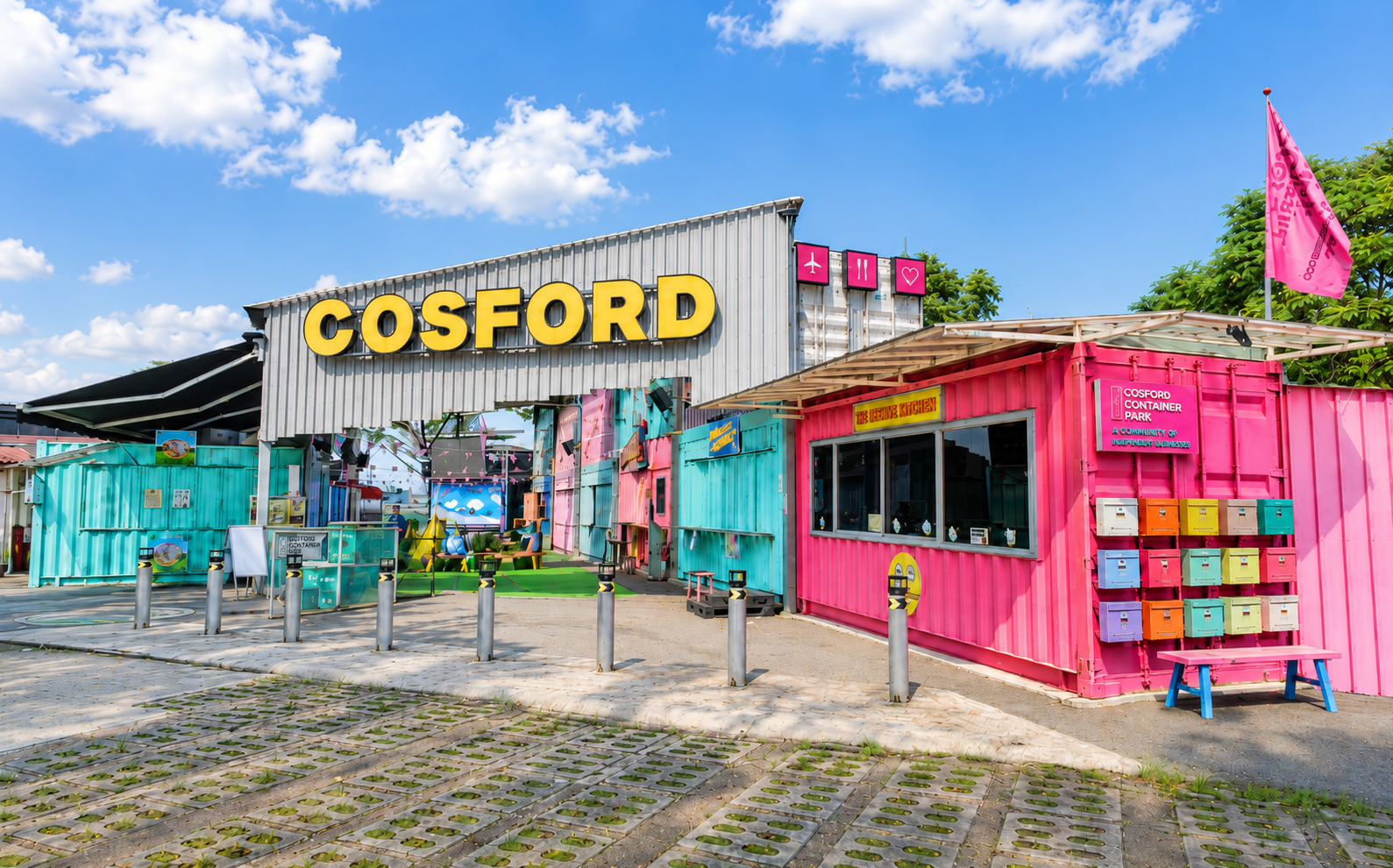 Frontage of Cosford Container Park
